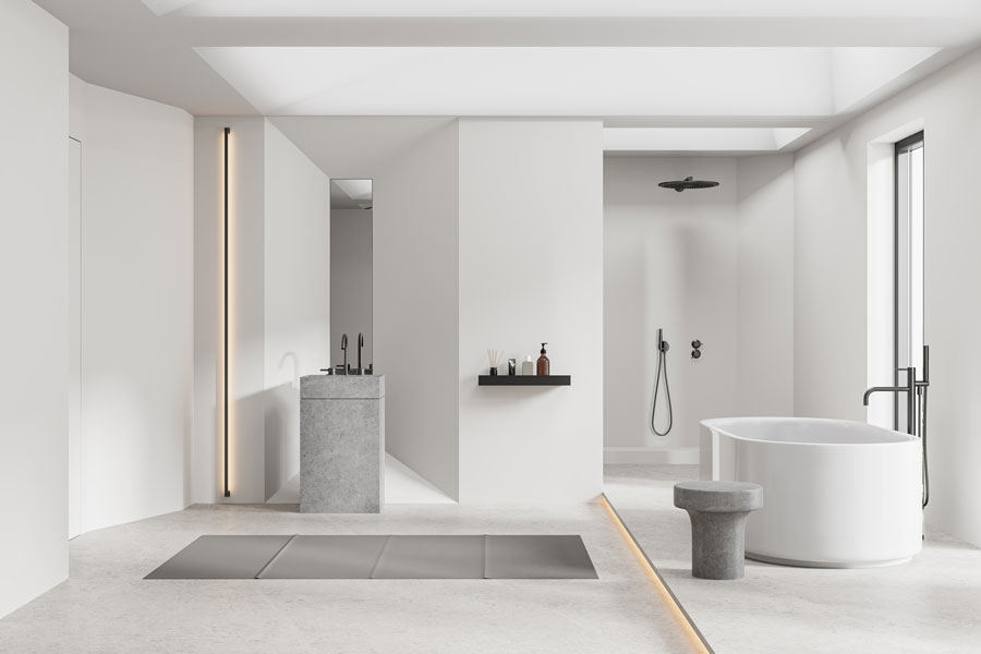 helles bad minimalistisch und modern